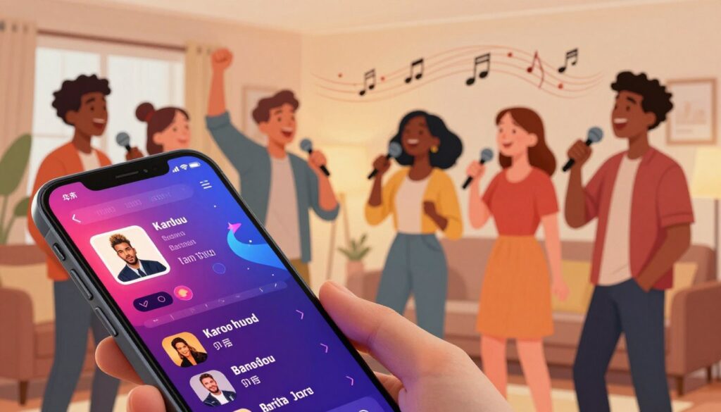 recursos de áudio em aplicativos de karaokê