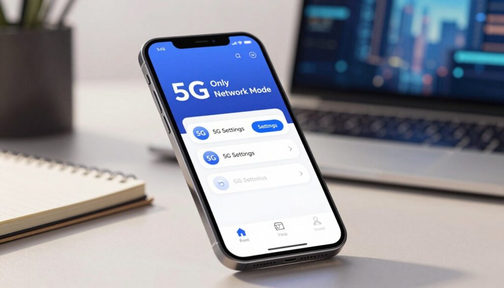 aplicativo-5g only network mode e aplicativo-5g setting